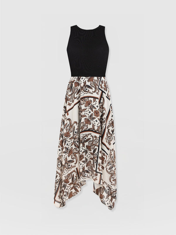 Lila Hanky Hem Dress - Cream Paisley - Women's Dresses | Saint + Sofia? USA