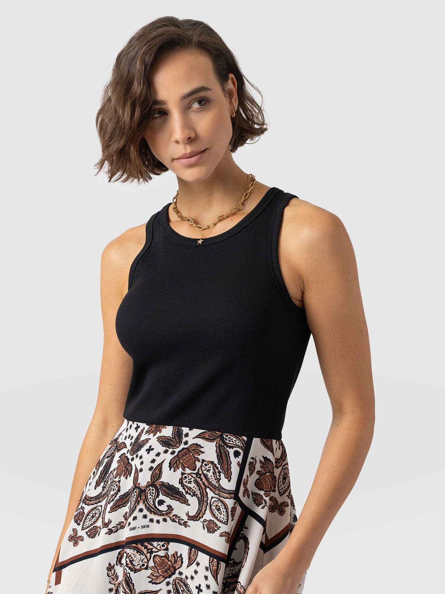 Lila Hanky Hem Dress - Cream Paisley - Women's Dresses | Saint + Sofia? USA