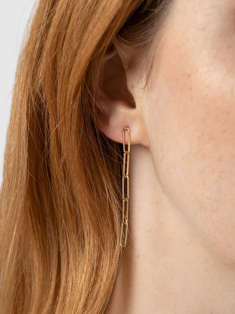 Link Chain Drop Earrings Gold - Women's Jewellery | Saint + Sofia® USA