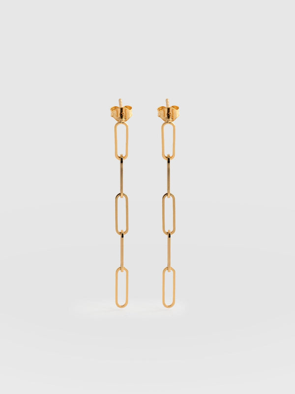 Link Chain Drop Earrings Gold - Women's Jewellery | Saint + Sofia® USA