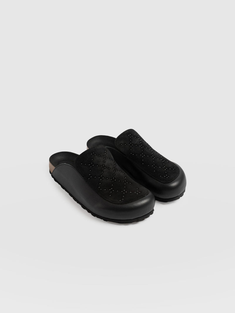 Lottie Studded Clogs Black - Women's Shoes | Saint + Sofia® USA