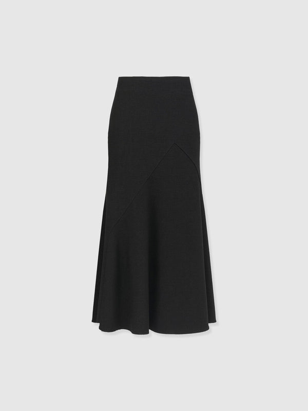 Lumi Panelled Skirt  - Black Boucle - Women's Skirts | Saint + Sofia® USA