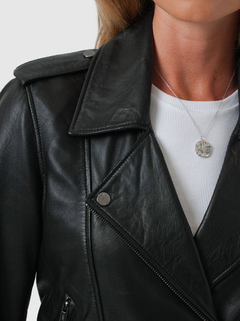 Luther Leather Jacket Black - Women's Leather Jacket | Saint + Sofia® USA