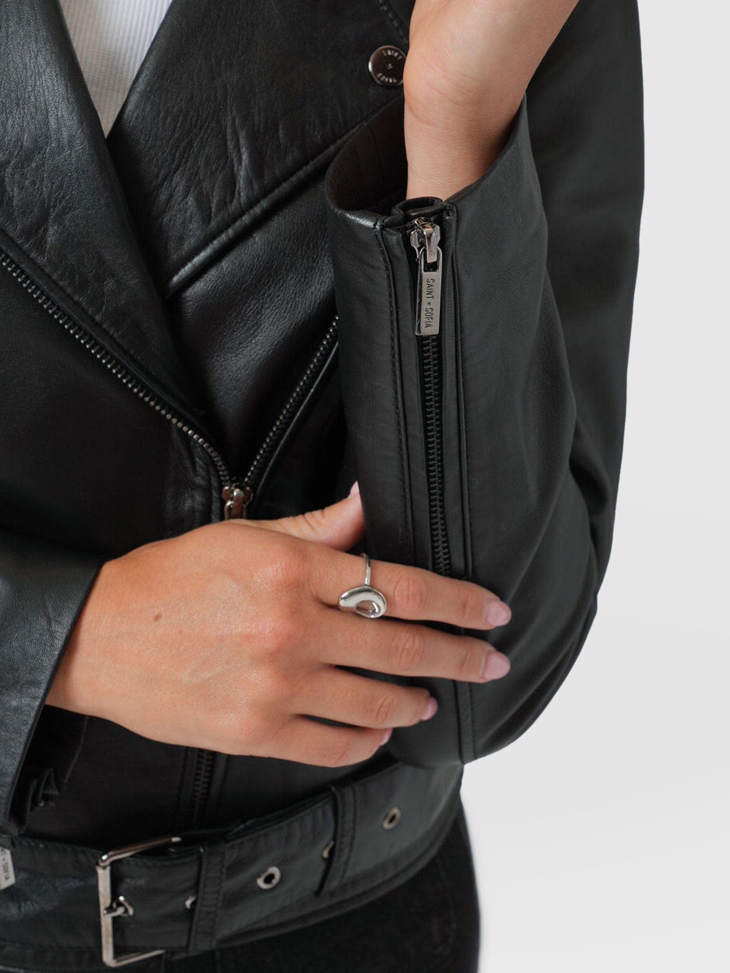 Luther Leather Jacket Black - Women's Leather Jacket | Saint + Sofia® USA
