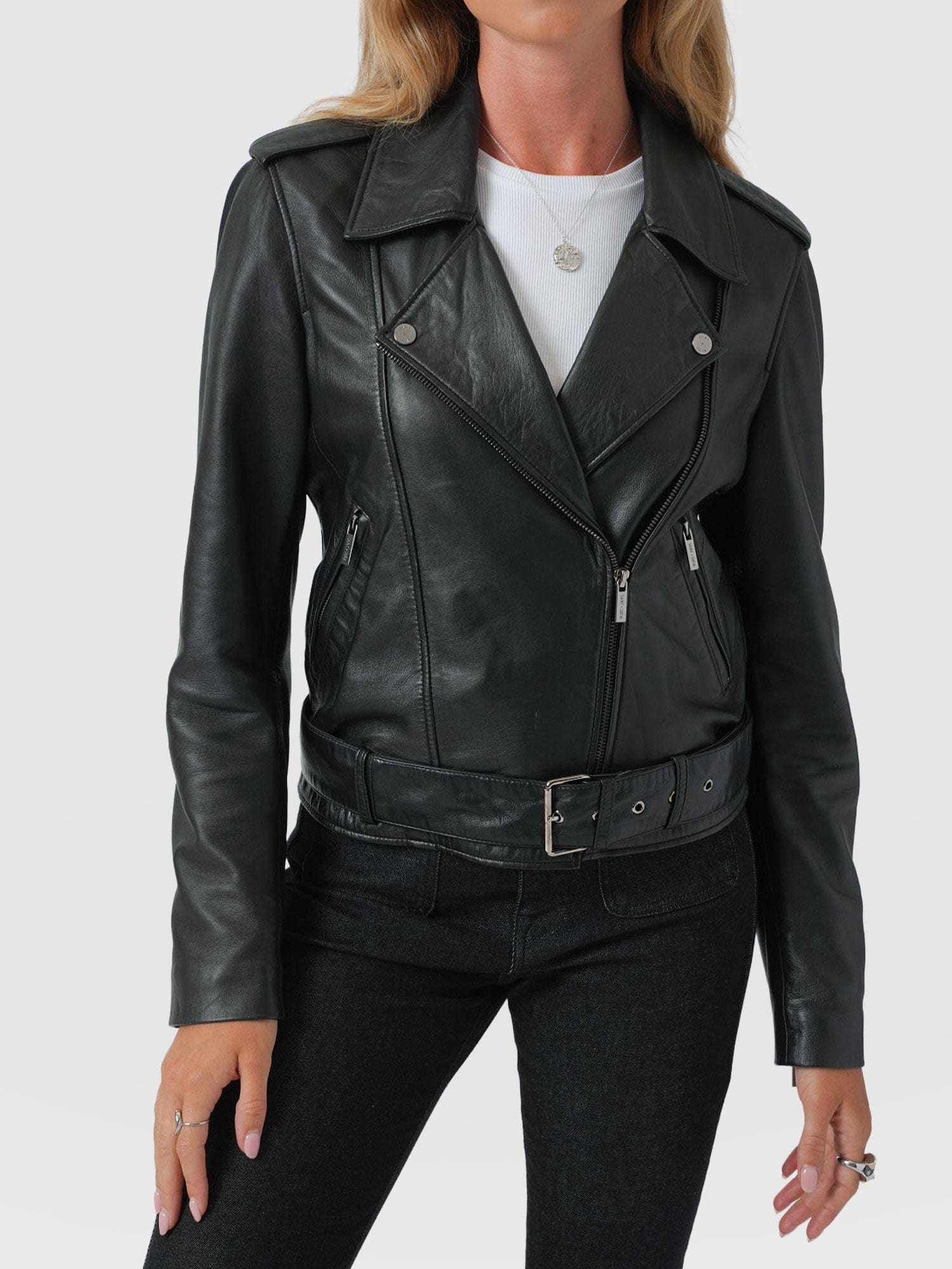 Luther Leather Jacket Black - Women's Leather Jacket | Saint + Sofia® USA