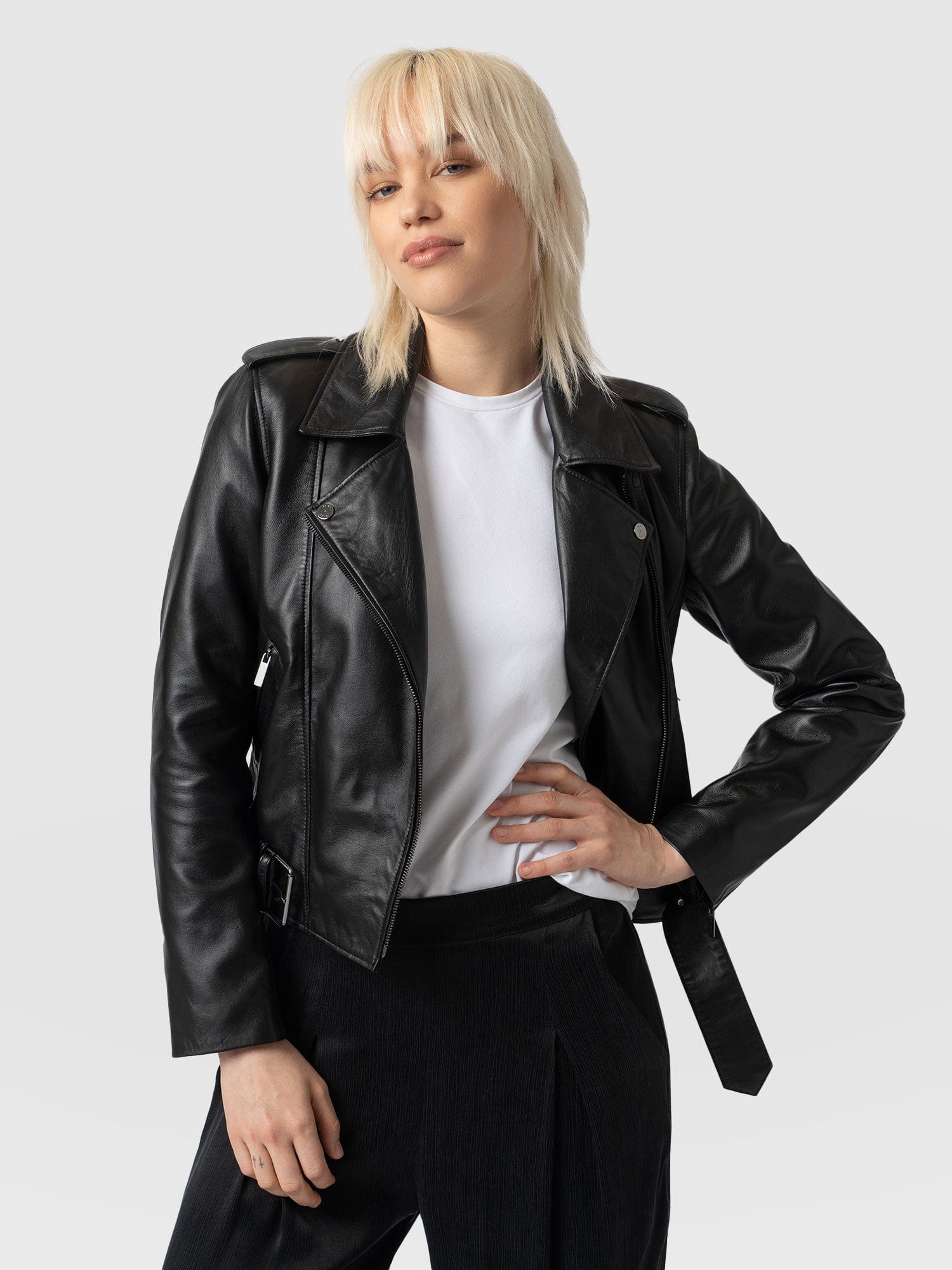 Luther Leather Jacket Black - Women's Leather Jacket | Saint + Sofia® USA