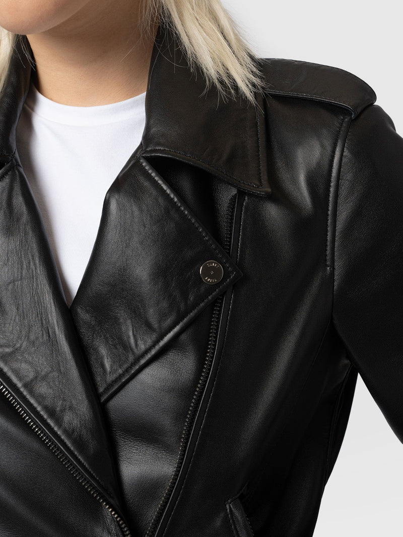 Luther Leather Jacket Black - Women's Leather Jacket | Saint + Sofia® USA