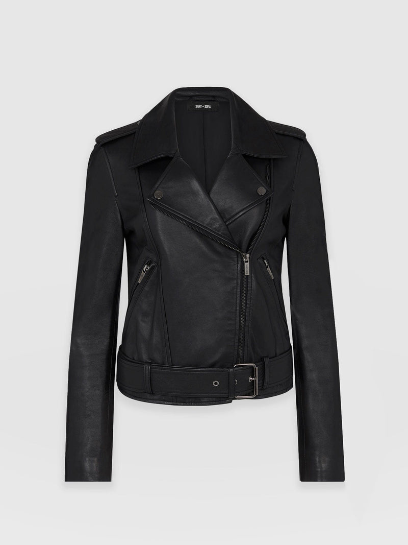 Luther Leather Jacket Black - Women's Leather Jacket | Saint + Sofia® USA