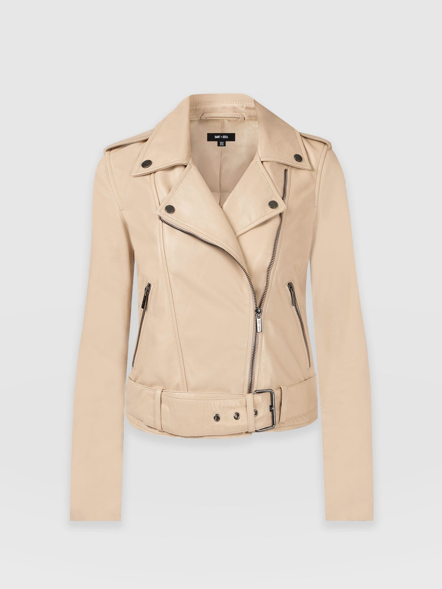 Luther Leather Jacket Nude - Women's Leather Jacket | Saint + Sofia® USA