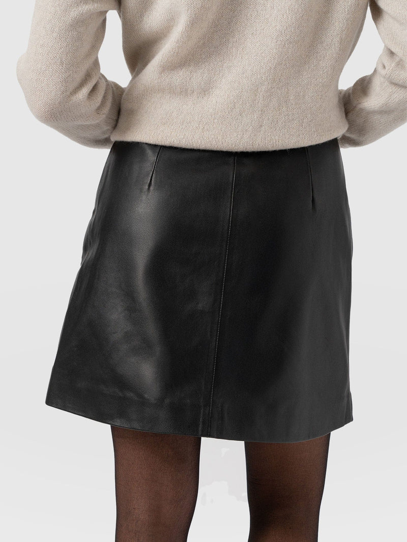 Luther Leather Mini Skirt Black  - Women's Skirts | Saint + Sofia® US