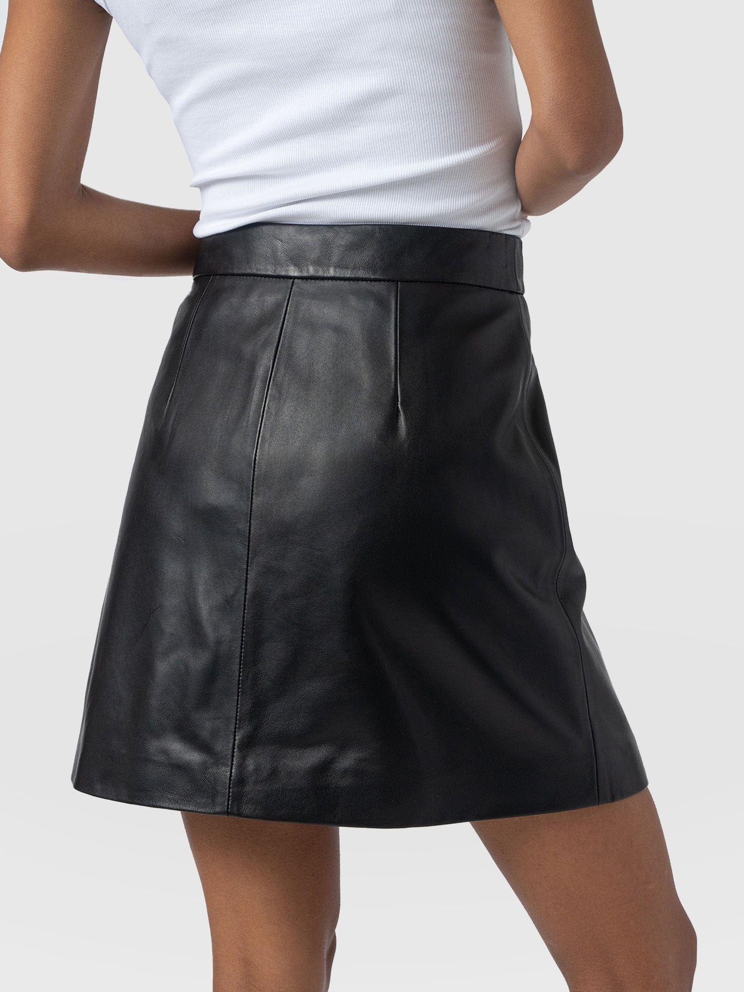 Luther Leather Mini Skirt Black  - Women's Skirts | Saint + Sofia® US