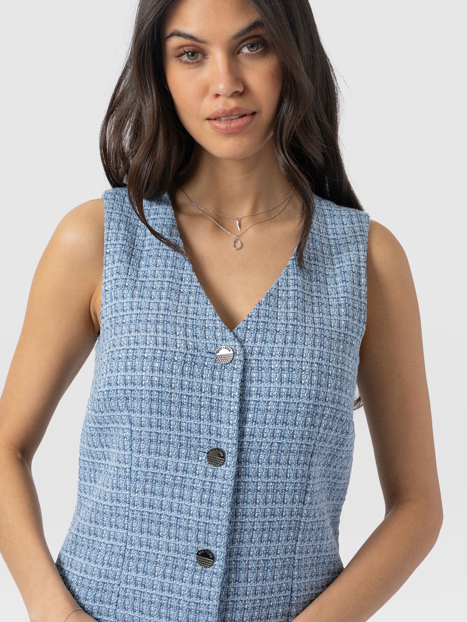 Luther Mini Dress Pale Blue - Women's Dresses | Saint and Sofia® USA