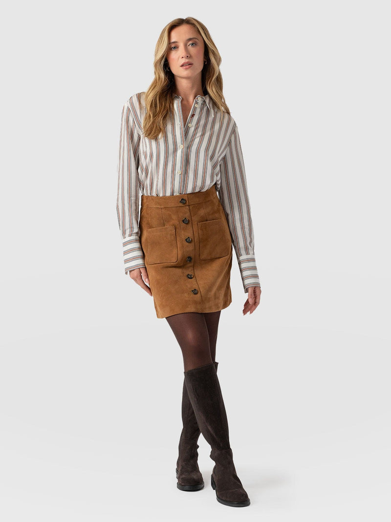 Luther Mini Skirt Tan  - Women's Skirts | Saint + Sofia® US