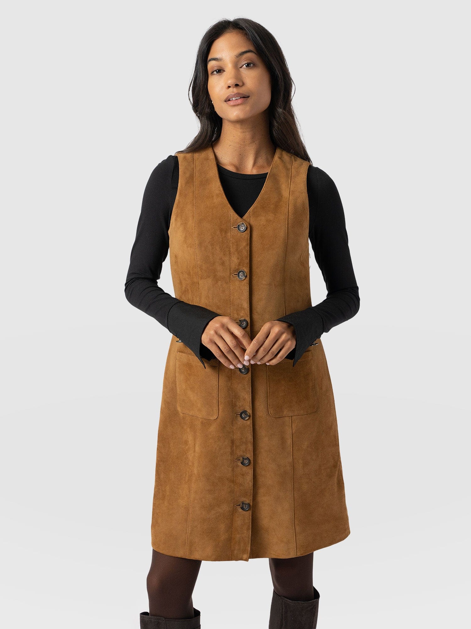 Luther Suede Mini Dress - Camel - Women's Dresses | Saint + Sofia® US