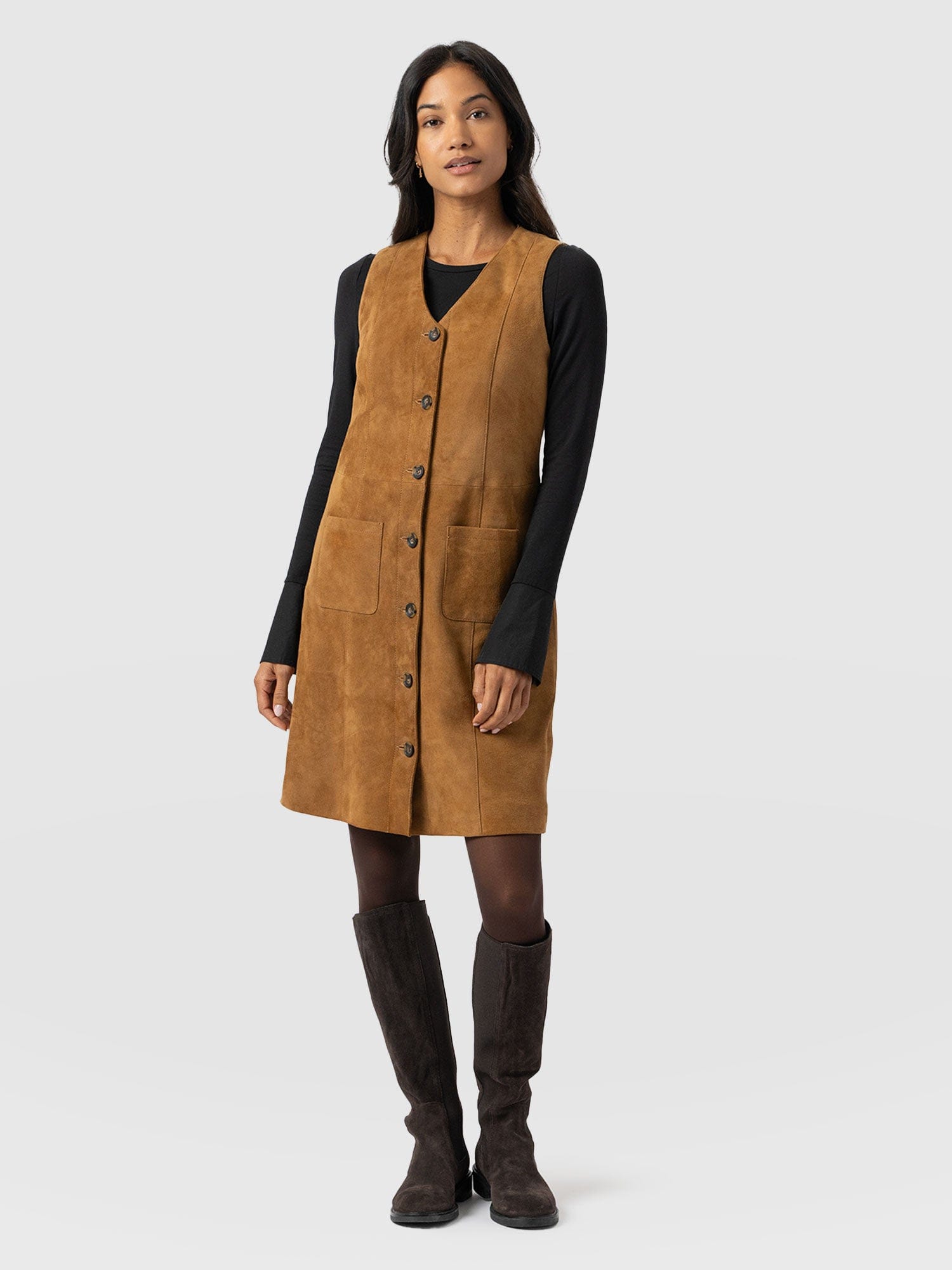 Luther Suede Mini Dress - Camel - Women's Dresses | Saint + Sofia® US