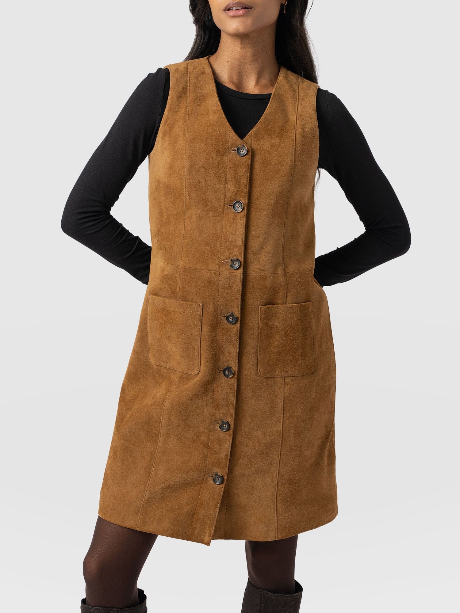 Luther Suede Mini Dress - Camel - Women's Dresses | Saint + Sofia® US