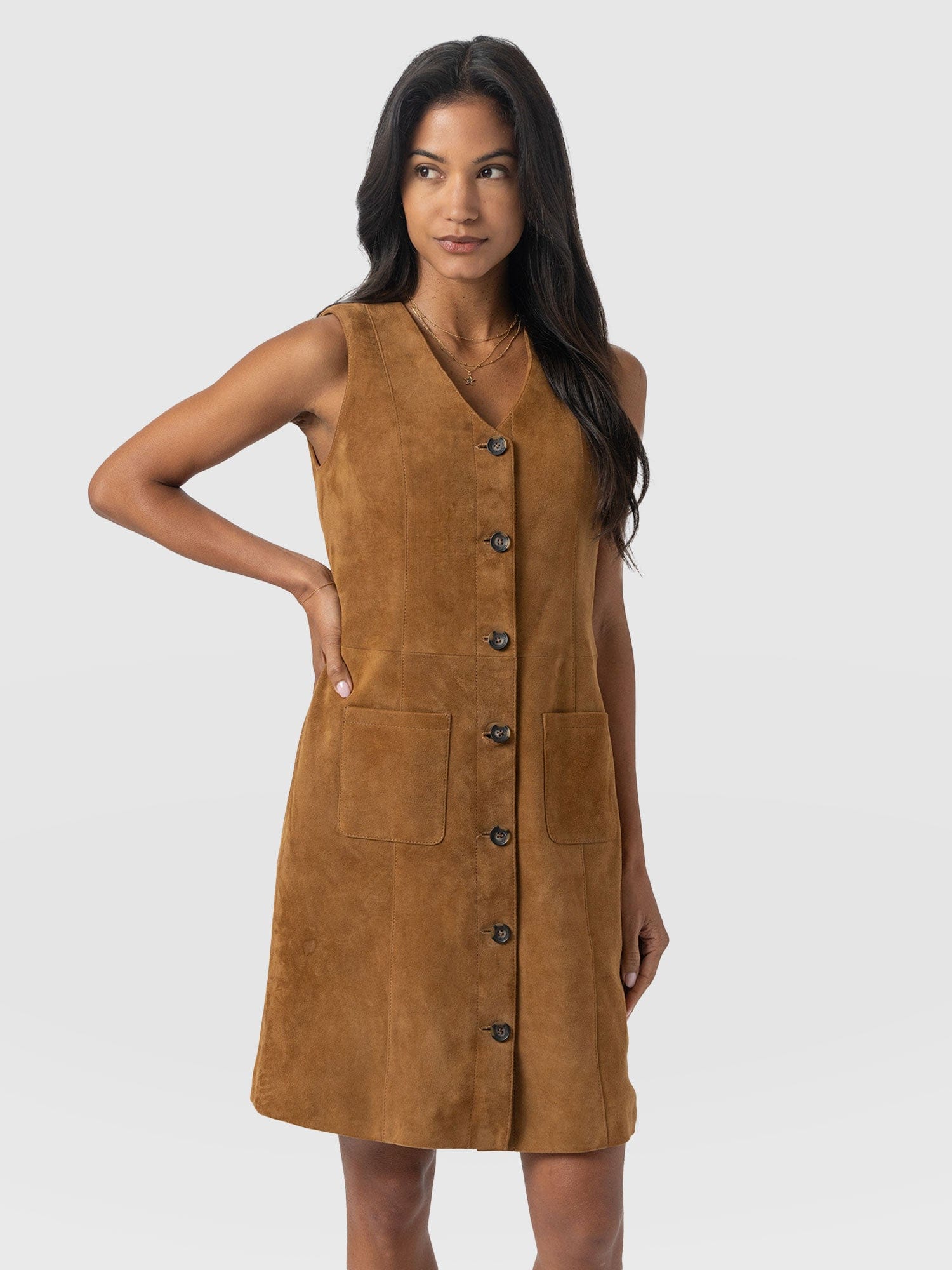 Luther Suede Mini Dress - Camel - Women's Dresses | Saint + Sofia® US