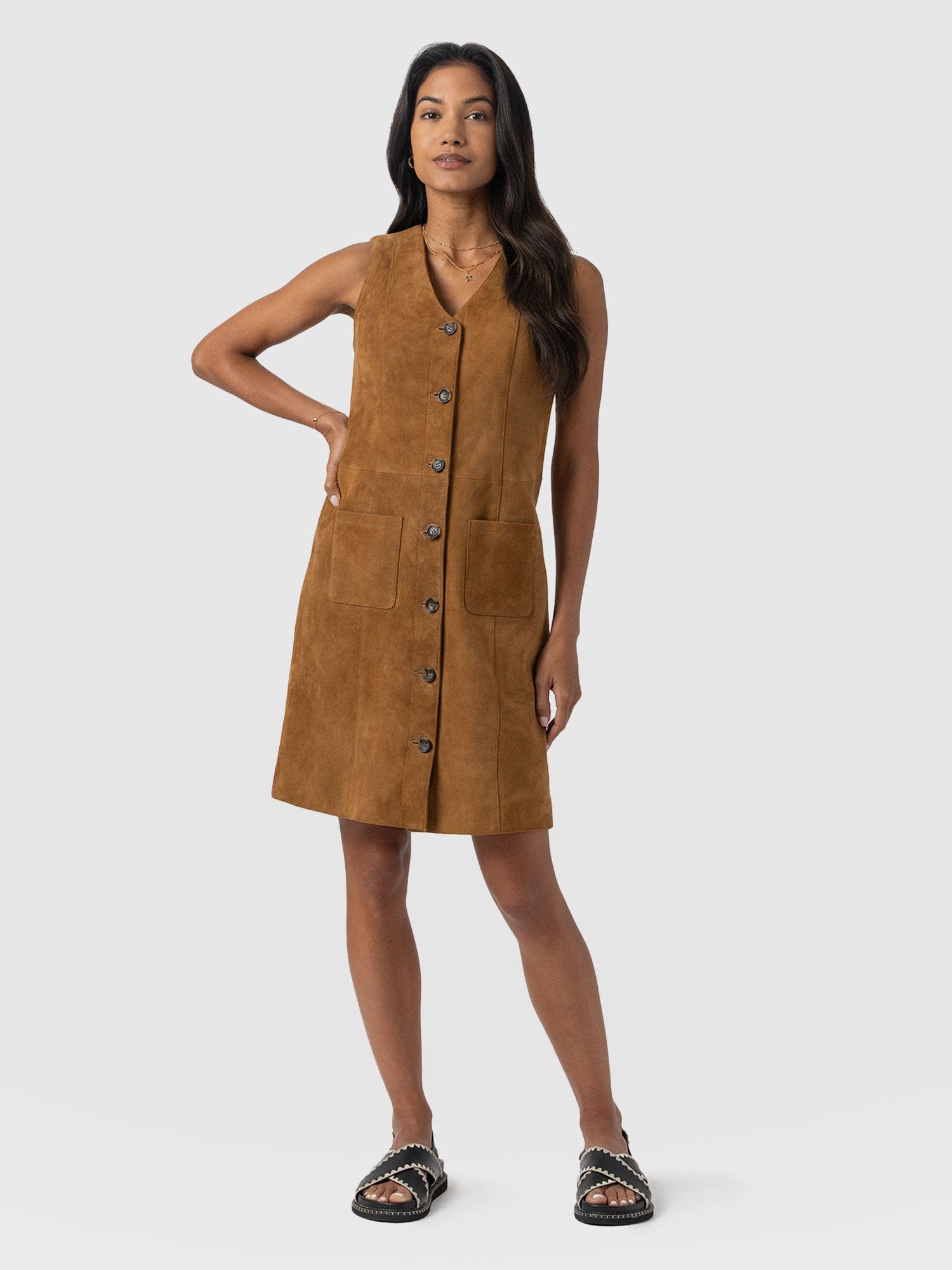 Luther Suede Mini Dress - Camel - Women's Dresses | Saint + Sofia® US
