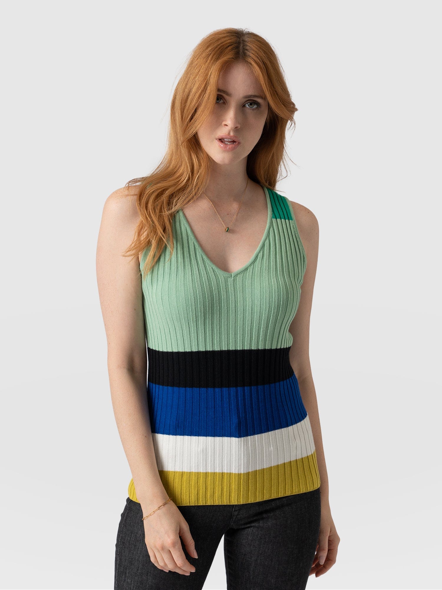 Maar Knit Vest Top Multi Stripe - Women's Tops | Saint + Sofia® USA