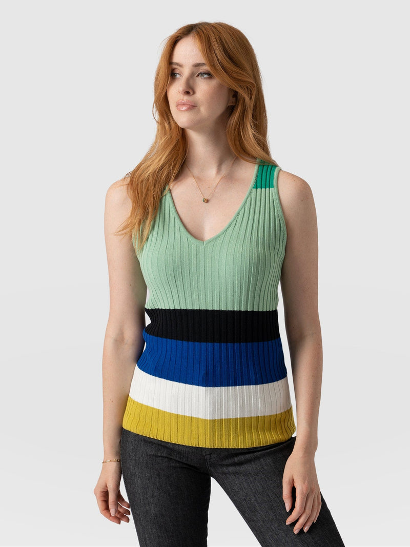 Maar Knit Vest Top Multi Stripe - Women's Tops | Saint + Sofia® USA
