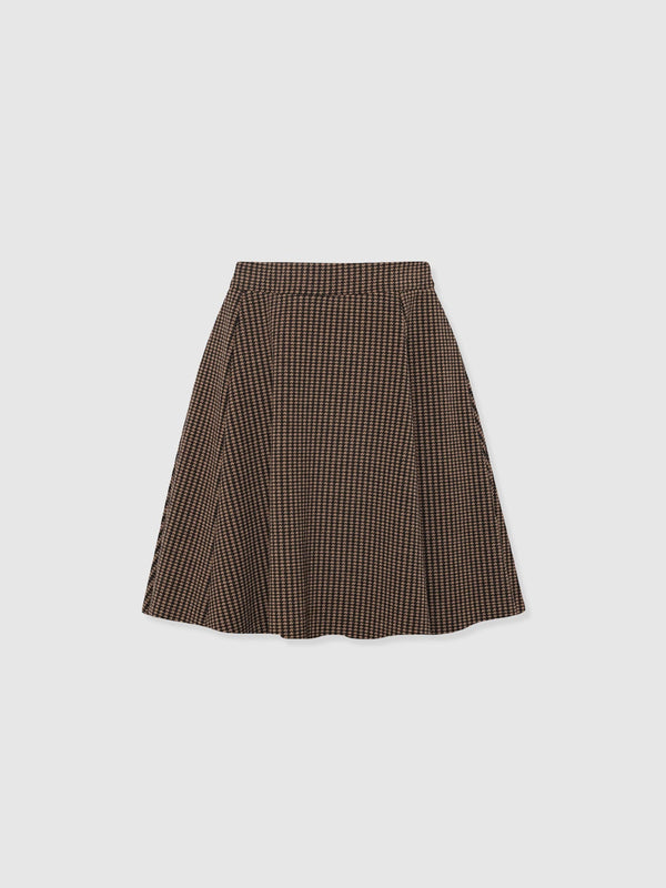 Macie Mini Skirt - Brown Mini Houndstooth - Women's Shorts | Saint + Sofia® USA