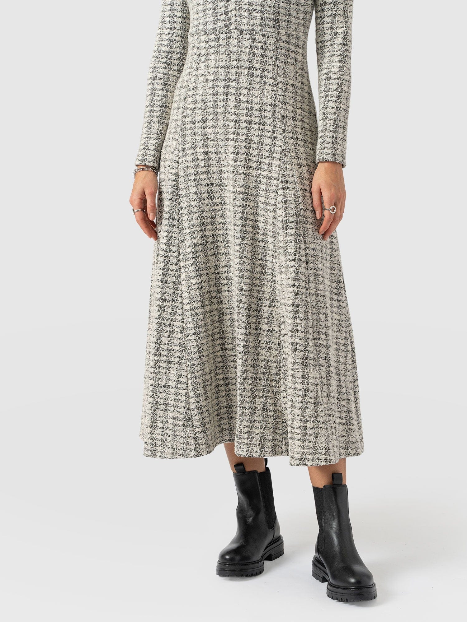 Macie Zip Up Dress - Cream Boucle - Women's Dresses | Saint + Sofia® USA