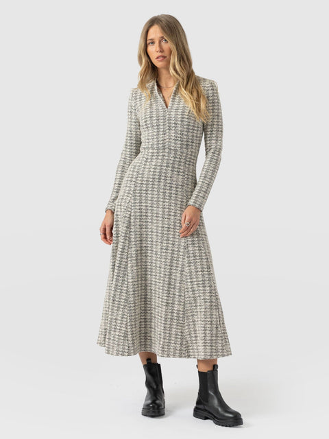 Macie Zip Up Dress - Cream Boucle - Women's Dresses | Saint + Sofia® USA