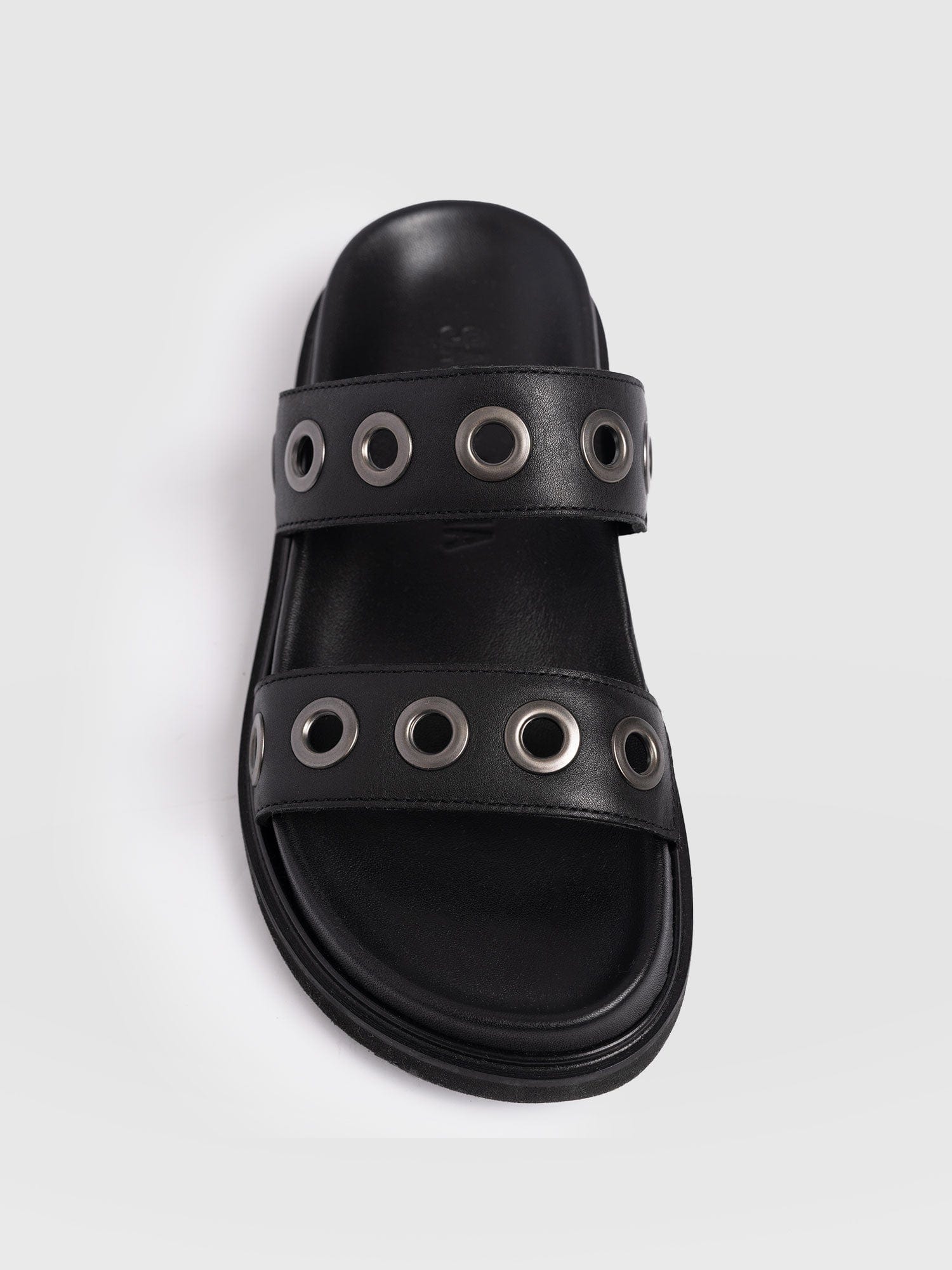 Madison Eyelet Slides - Black - Women's Shoes | Saint + Sofia® USA
