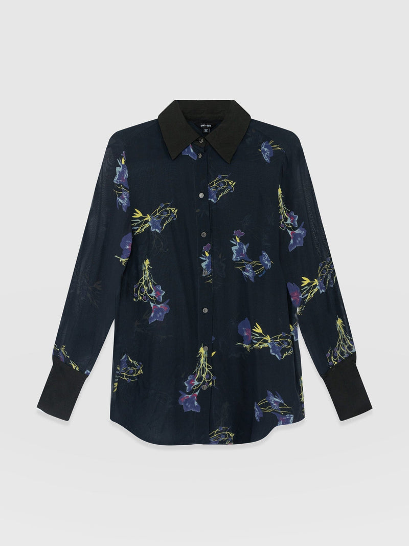 Madison Shirt Blue Lily Gardens - Women's Shirts | Saint + Sofia® US