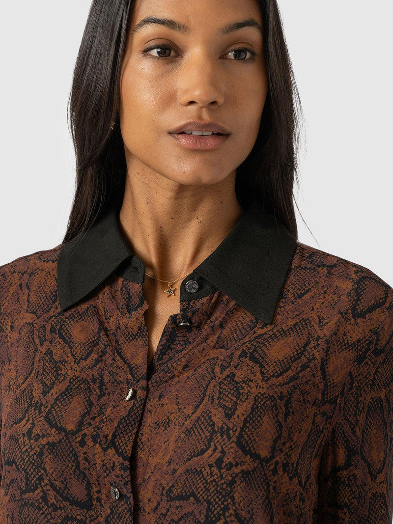 Madison Shirt Brown Snake - Women's Shirts | Saint + Sofia® US