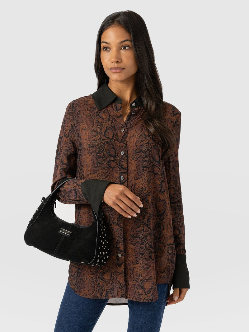 Madison Shirt Brown Snake - Women's Shirts | Saint + Sofia® US