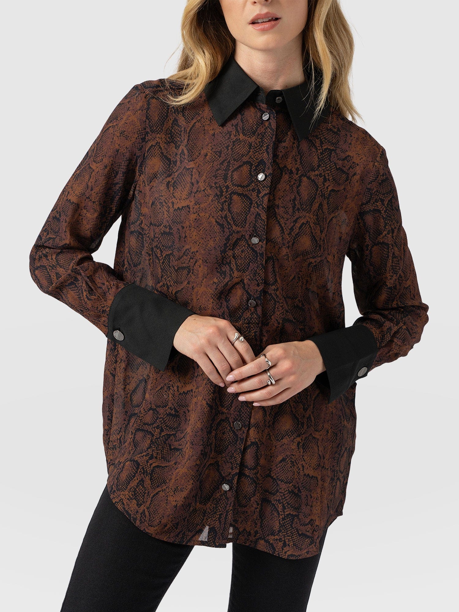 Madison Shirt Brown Snake - Women's Shirts | Saint + Sofia® US