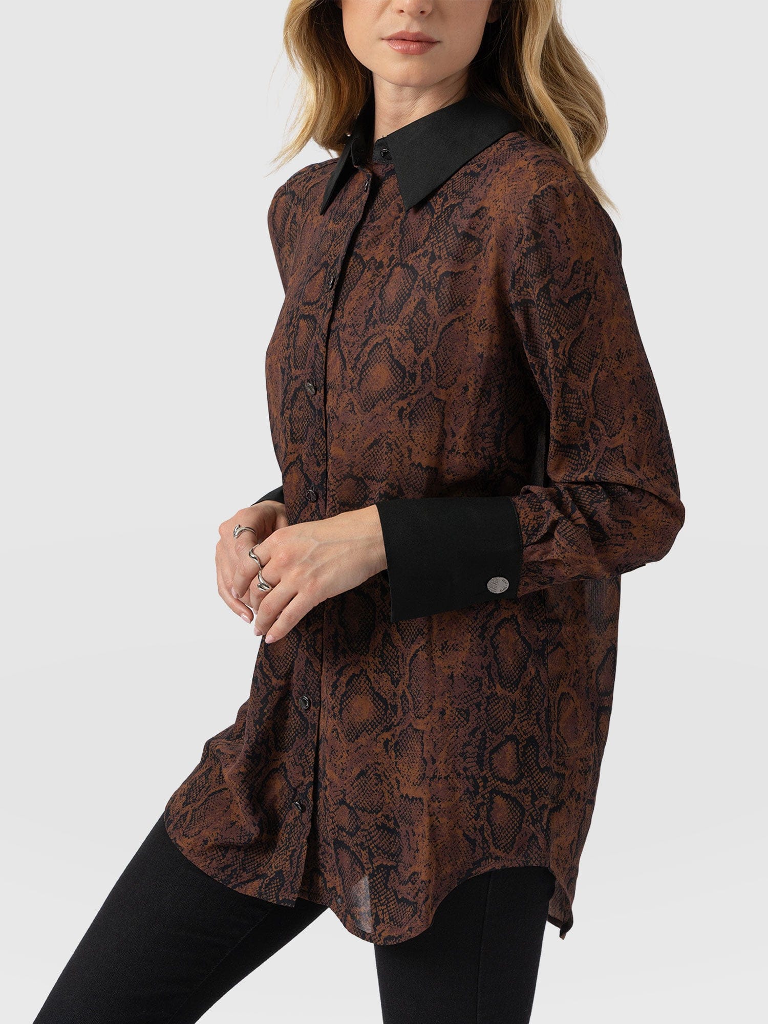 Madison Shirt Brown Snake - Women's Shirts | Saint + Sofia® US