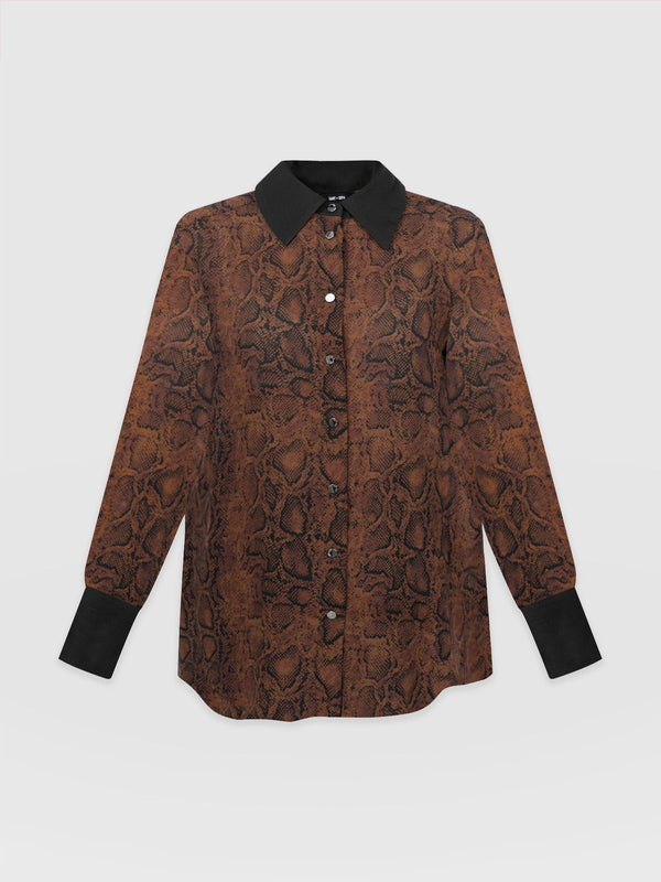 Madison Shirt Brown Snake - Women's Shirts | Saint + Sofia® US