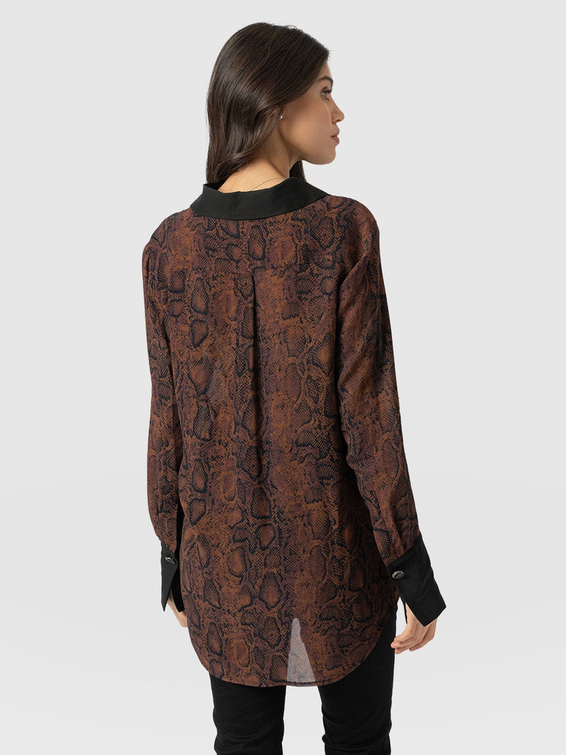 Madison Shirt Brown Snake - Women's Shirts | Saint + Sofia® US