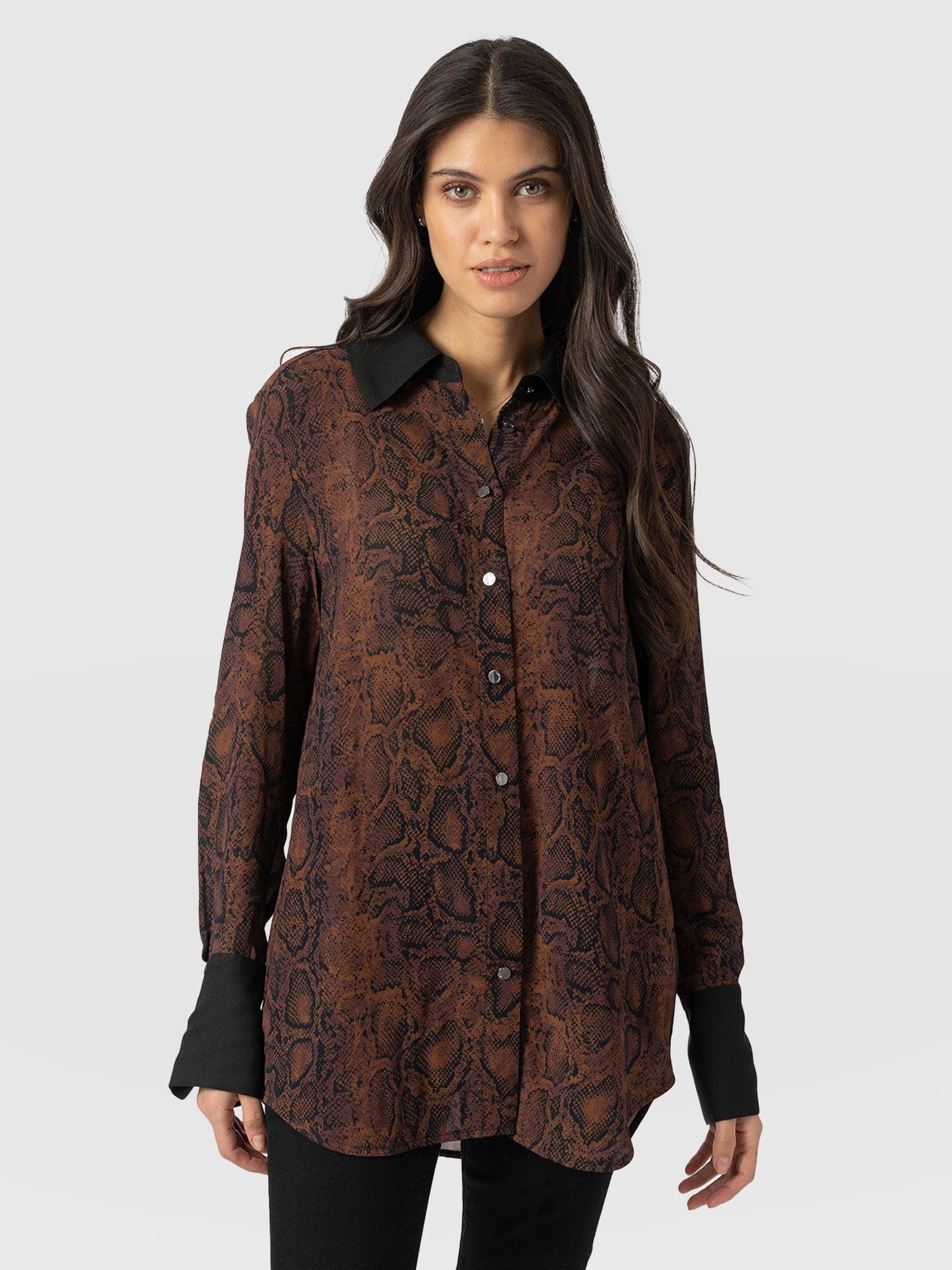 Madison Shirt Brown Snake - Women's Shirts | Saint + Sofia® US