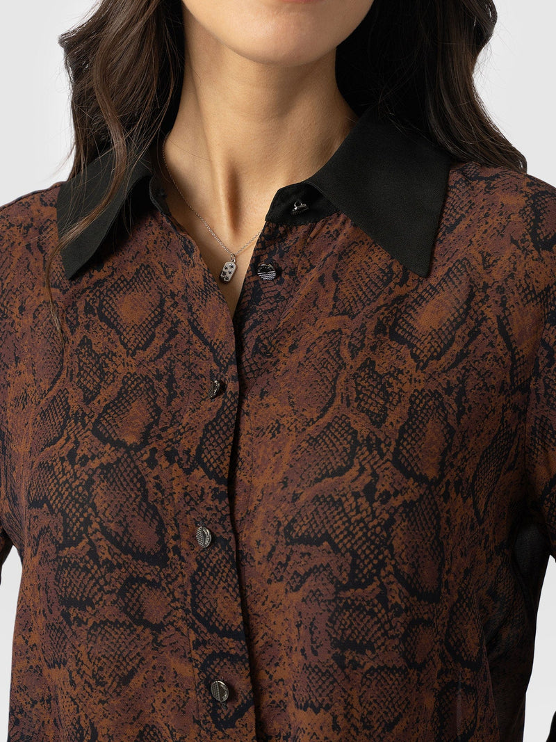 Madison Shirt Brown Snake - Women's Shirts | Saint + Sofia® US