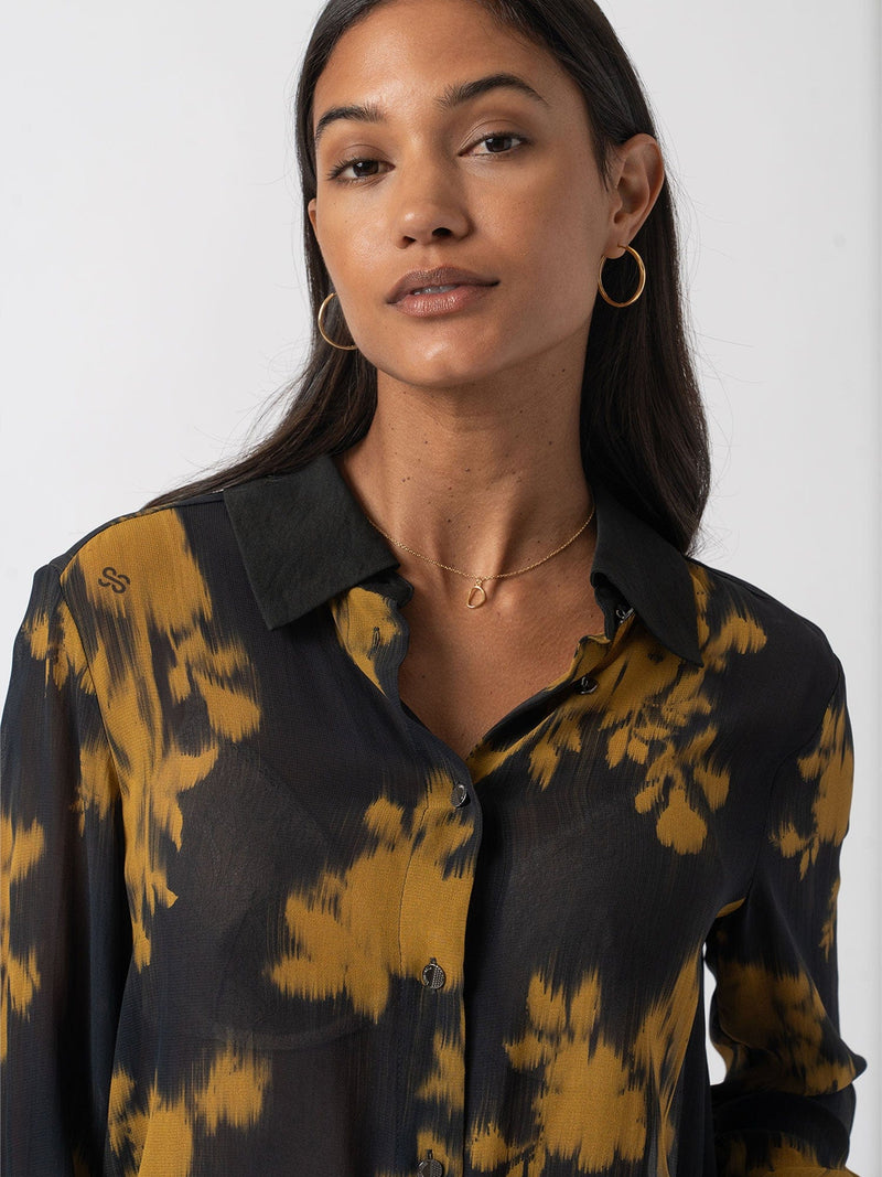 Madison Shirt Yellow Fade Floral - Women's Shirts | Saint + Sofia® US