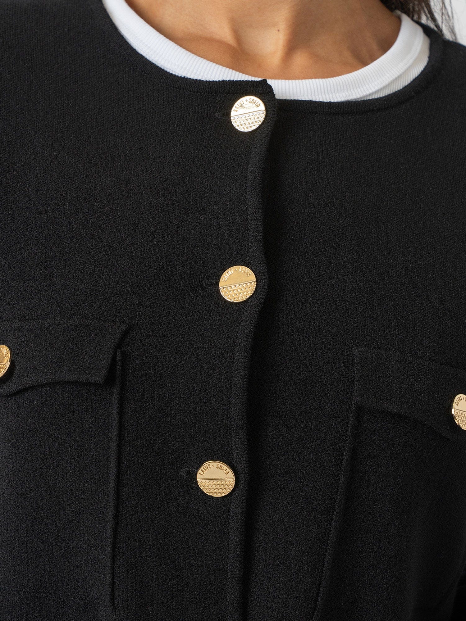Maeva Knit Jacket - Black - Women's Jackets | Saint and Sofia® USA