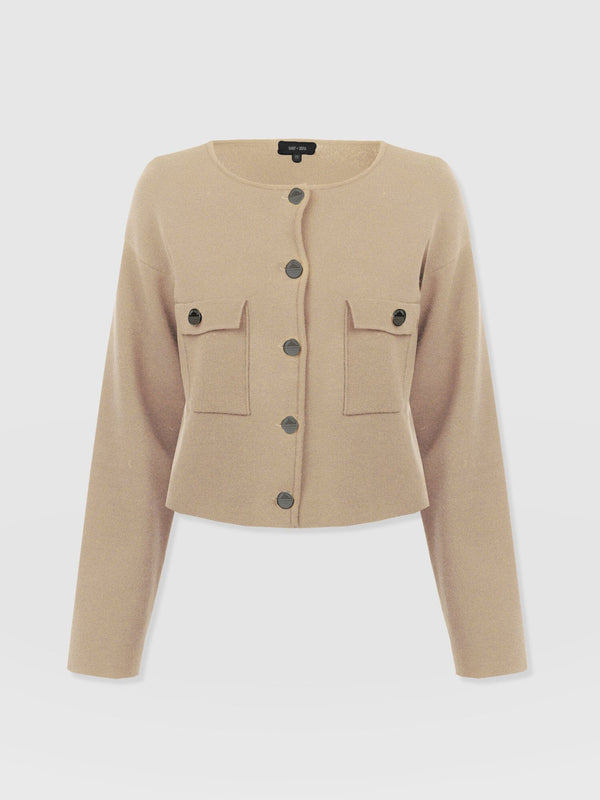 Maeva Knit Jacket Cream - Women's Wool Jacket | Saint + Sofia® US