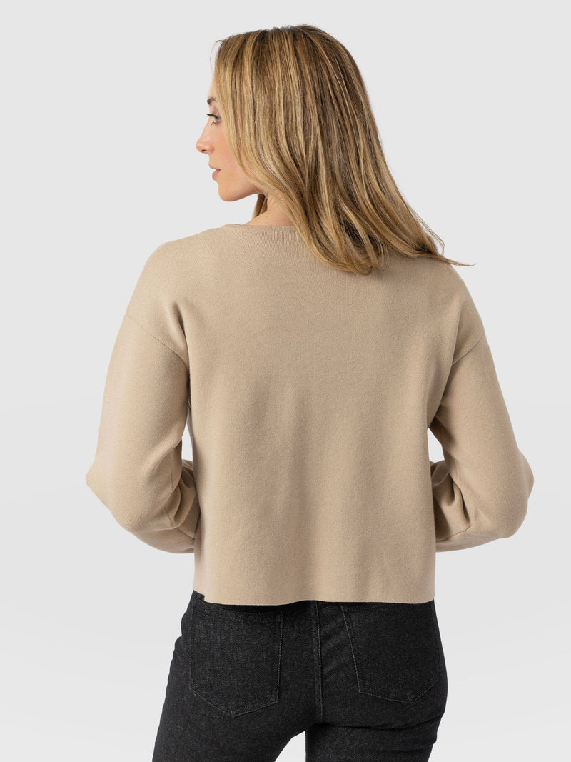 Maeva Knit Jacket Cream - Women's Wool Jacket | Saint + Sofia® US