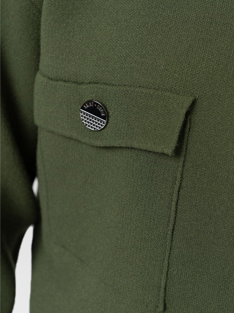 Maeva Knit Jacket - Khaki - Women's Knitwears | Saint + Sofia® USA