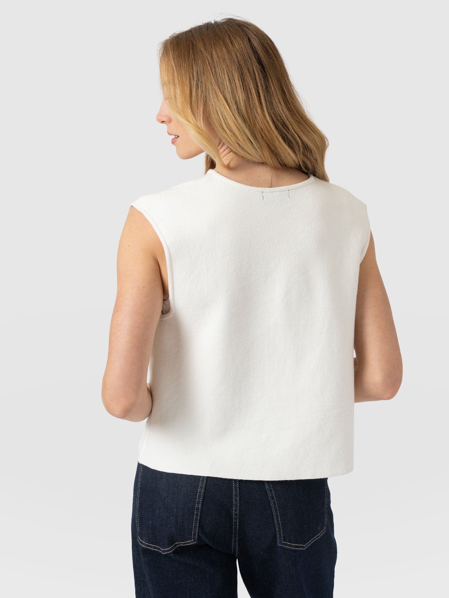 Maeva Knit Waistcoat - Cream - Women's Sweaters | Saint + Sofia® USA