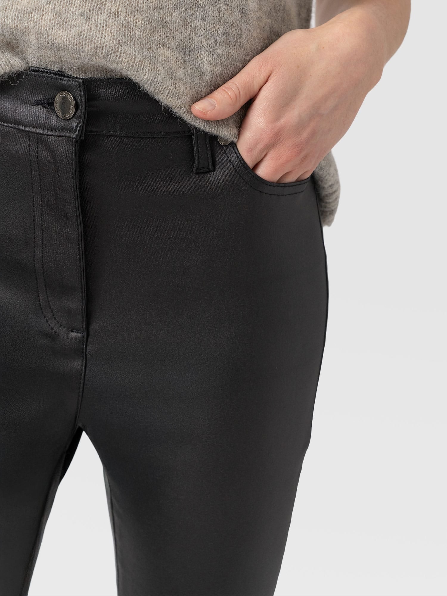 Maeva Skinny Pant Black Coated - Women's Pants | Saint + Sofia® US