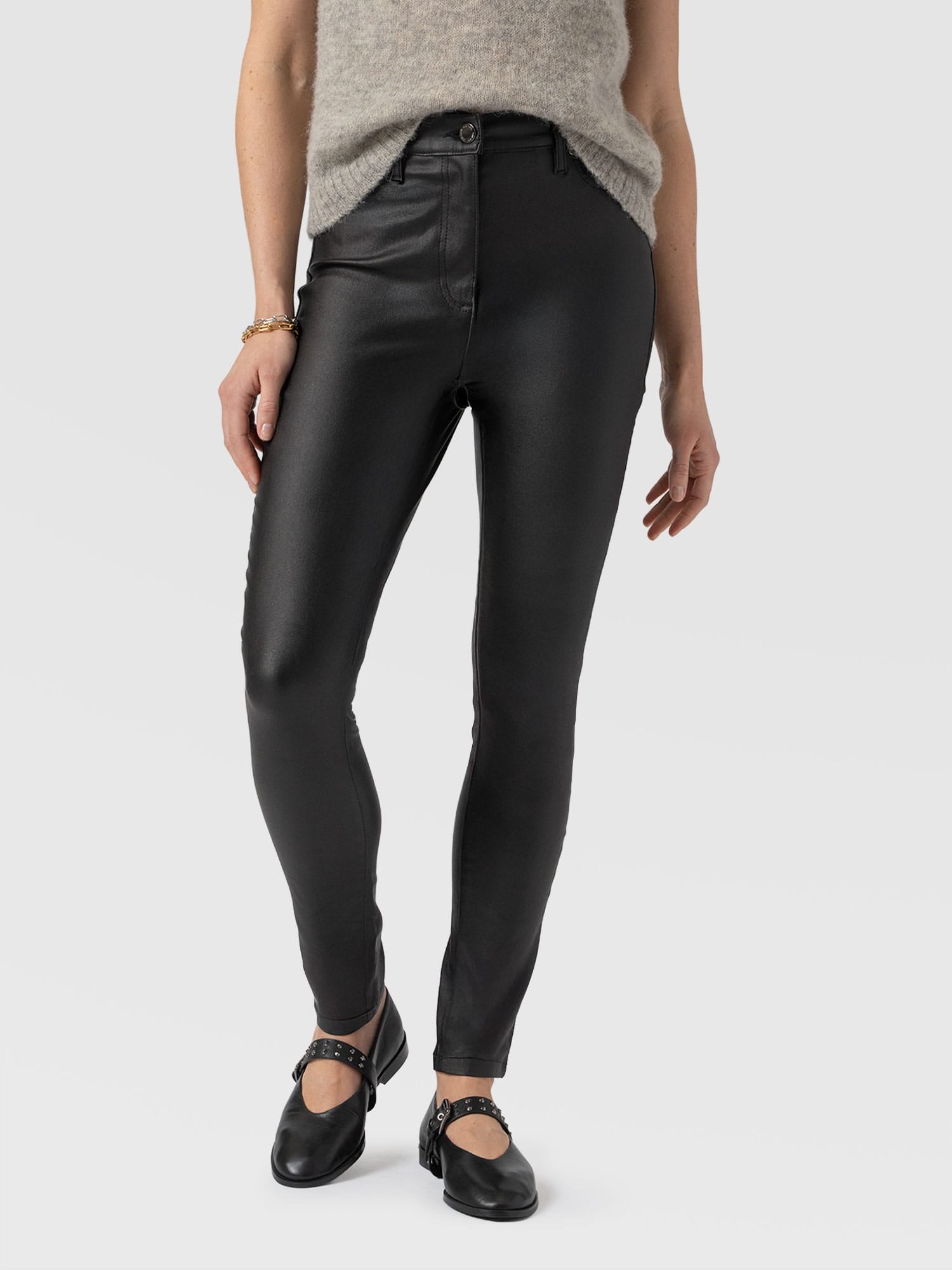 Maeva Skinny Pant Black Coated - Women's Pants | Saint + Sofia® US