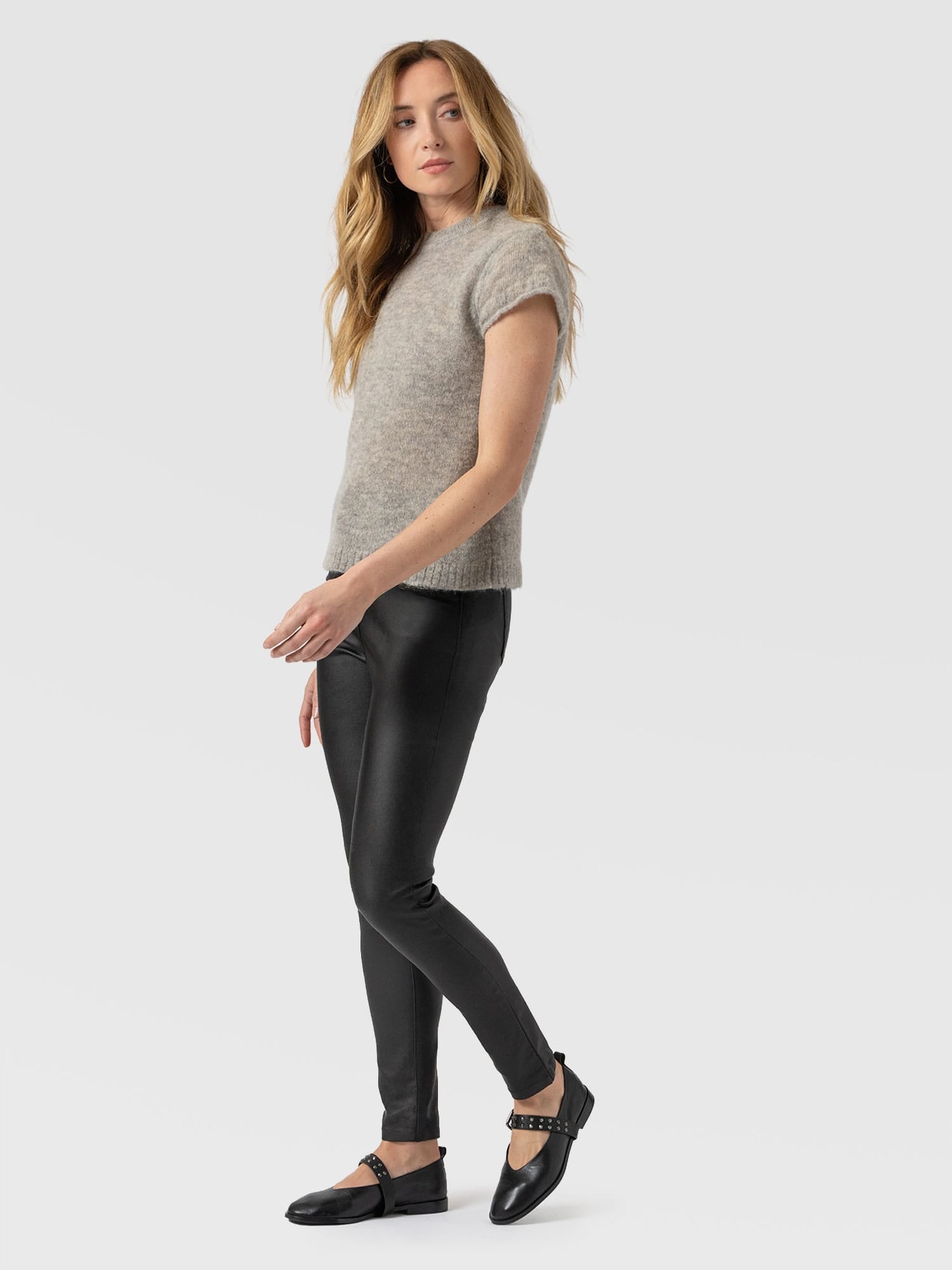 Maeva Skinny Pant Black Coated - Women's Pants | Saint + Sofia® US