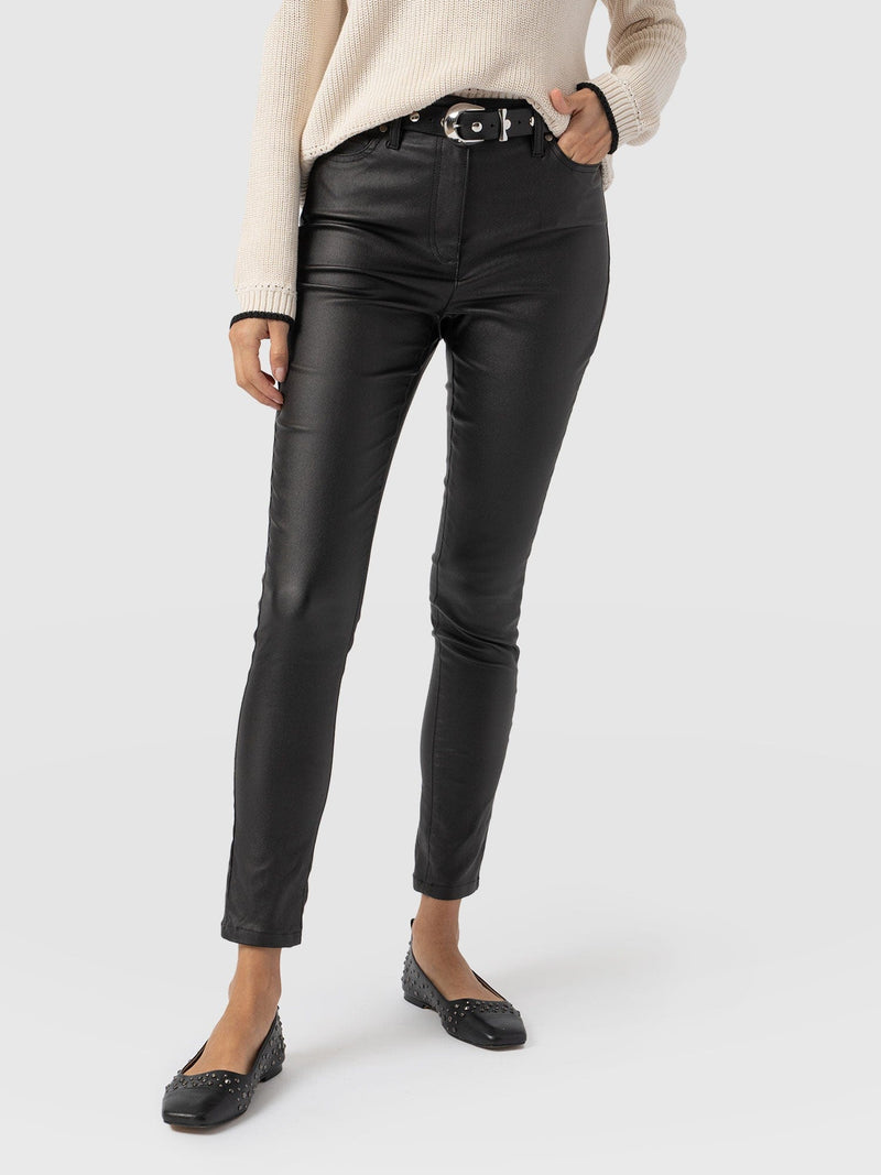 Maeva Skinny Pant Black Coated - Women's Pants | Saint + Sofia® US