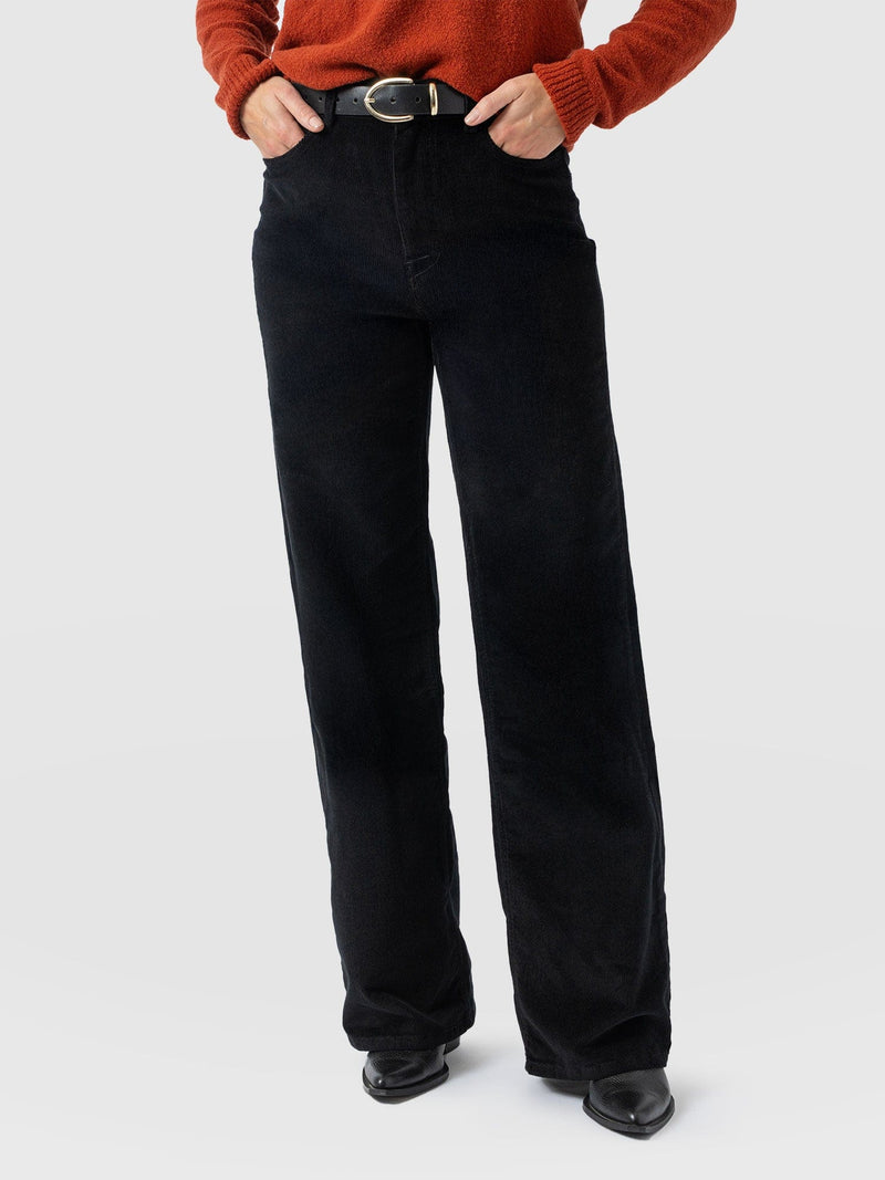 Maeve Wide Leg Pant - Black Cord - Women's Pants | Saint + Sofia® USA