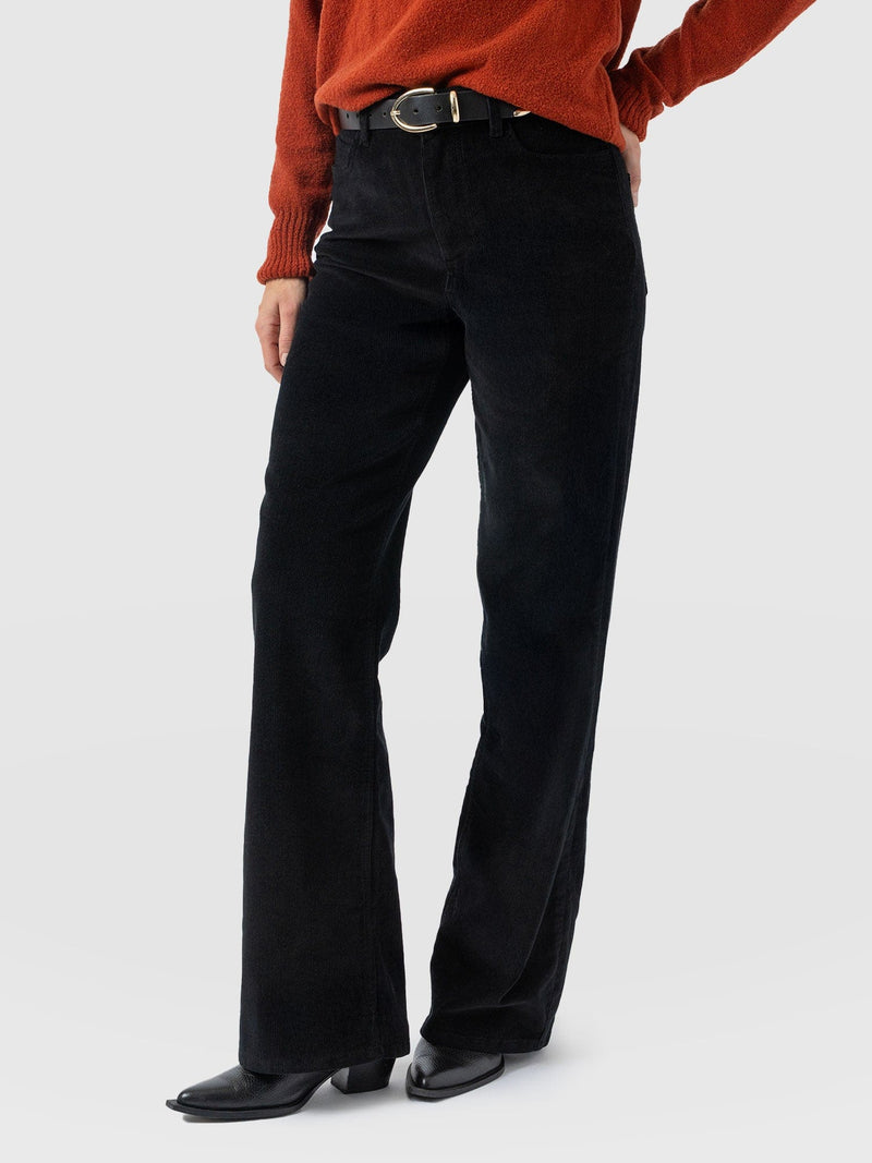 Maeve Wide Leg Pant - Black Cord - Women's Pants | Saint + Sofia® USA