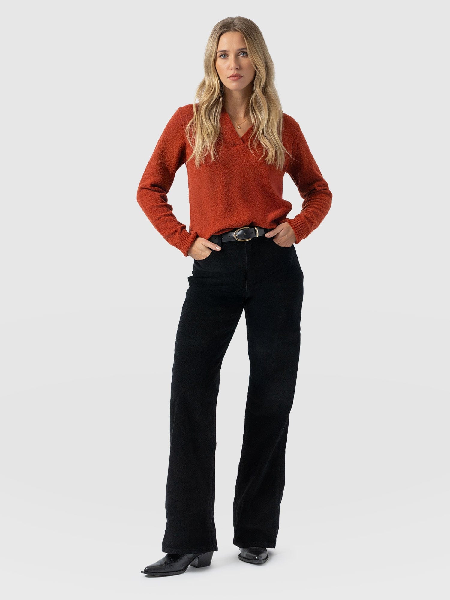 Maeve Wide Leg Pant - Black Cord - Women's Pants | Saint + Sofia® USA